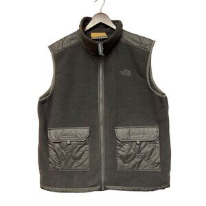 The North Face Royal Arch Men's Vest Fleece Black Grey Full Zip Size XL NEW